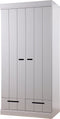 WOOOD Connect Kledingkast 2-Deurs met Lade - Grenen -Grijs - 195x94x53