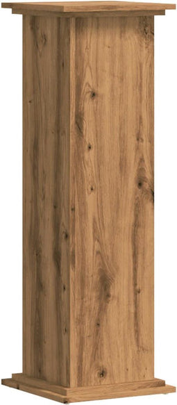vidaXL - Plantenstandaard - 33x33x100 - cm - bewerkt - hout - artisanaal - eiken