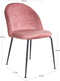House Nordic Geneve Eetkamerstoel Velvet - Roze Zwart - Set van 2