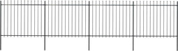 vidaXL - Tuinhek - met - speren - bovenkant - 6,8x1,5 - m - staal - zwart