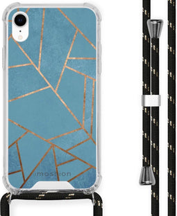 iMoshion Hoesje Geschikt voor iPhone Xr Hoesje Met Koord - iMoshion Design Hoesje met Koord - Blauw / Meerkleurig / Goud / Blue Graphic