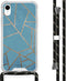 iMoshion Hoesje Geschikt voor iPhone Xr Hoesje Met Koord - iMoshion Design Hoesje met Koord - Blauw / Meerkleurig / Goud / Blue Graphic