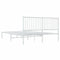 vidaXL - Bedframe - met - hoofdbord - metaal - wit - 150x200 - cm
