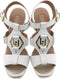 Liu Jo Hebe 15 - Dames Sandalen met Blokhak - Goudkleurige Accenten - Wit - Maat 39