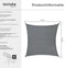tectake® Zonnescherm - Vierkante Zonneluifel - UV-bescherming 50+ - 3 x 3 m - Grijs