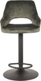LABEL51 Fer Barkruk - Groen - Velvet - Zithoogte 64-84 - Kruk -