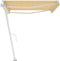 vidaXL - Luifel - vrijstaand - automatisch - 400x300 - cm - geel - en - wit