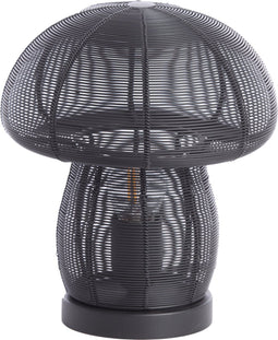 Light & Living Tafellamp Mushroom - 24cm - Mat Zwart