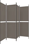 vidaXL - Kamerscherm - met - 4 - panelen - 200x200 - cm - stof - antracietkleurig