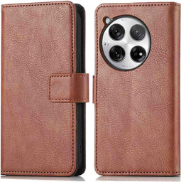 iMoshion Hoesje Geschikt voor OnePlus 12 Hoesje Met Pasjeshouder - iMoshion Luxe Bookcase - Bruin
