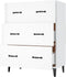 vidaXL - Dressoir - 69,5x34x90 - cm - bewerkt - hout - hoogglans - wit