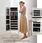 tectake® Luxe Spiegelkast - Sieradenkast - Kantelbaar - Wit - ca. 147 x 45 x 37 cm