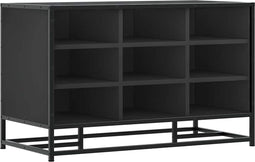 vidaXL - Schoenenbank - 84x40x53,5 - cm - bewerkt - hout - en - metaal - zwart