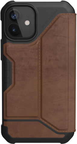 Urban Armor Gear - Metropolis - Schokbestendig - Leer - Zwart (iPhone 12 Mini)