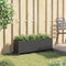 vidaXL - Plantenbak - met - wielen - 3 - potten - 107x32x38 - cm - poly - rattan - zwart