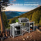 tectake® Campingkeuken - Opvouwbare Campingkast - Hittebestendig Werkblad - 172 x 52 x 104 cm - Grijs