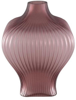 PTMD Vaas Halde Ribbed - 23x23x30 cm - Glas - Paars