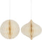 J-Line hanger Kerstmis Bal - papier - creme/wit - large - 2 stuks