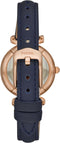 Fossil Carlie ES4502 - Dameshorloge 28 mm - Witte parelmoeren wijzerplaat - Rosékleurig