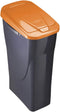 Rubbish bin Black/Orange polypropylene (15 L)