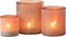 J-Line theelichthouder Ruby - glas - oranje - 3 stuks