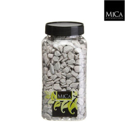 3 stuks - Mica decorations - Marbles lichtgrijs fles 1 kilogram