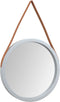vidaXL - Wandspiegel - met - band - Ø - 45 - cm - zilverkleurig