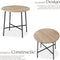 tectake® Ronde Eettafel Ennis - Industrieel Design - MDF Houtlook - Zwart Metaal Frame - Lichtbruin - Ø 80 cm (Ø x H)