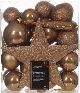 Kerstbal kunststof d8 cm gmbr 33st kerst