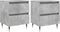 vidaXL - Nachtkastjes - 2 - st - 40x35x50 - cm - bewerkt - hout - betongrijs