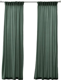 Larson - Velvet Gordijnen - 1.4m x 2.5m - Haken - Groen