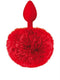 Sweet Caress - Buttplug met Ponpon - Rood - 3cm Diameter