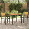 vidaXL - Tuinstoelen - 2 - stuks - Stapelbaar - Zwart - Massief - Acacia - & - Metaal