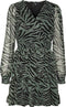 VERO MODA VMKAYA FALL LS SHORT SMOCK DRESS - Dames Jurk - Lange mouwen - V-hals - Maat S