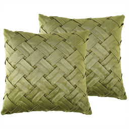NARCISSUS - Sierkussen set van 2 - Groen - 43 x 43 cm - Fluweel