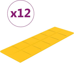 vidaXL - Wandpanelen - 12 - st - 3,24 - m² - 90x30 - cm - fluweel - geel