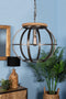 HSM Collection Hanglamp Michigan - ø58x45 - Zwart - Ijzer/hout