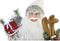 Kerstversiering DKD Home Decor Kerstman Rood Grijs Hout Polyester Wit PVC (32 x 20 x 64 cm)