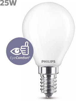 Philips LED lamp - Kogellamp E14 - Koelwit licht 4000K - 25W - Mat glas