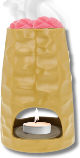 Scentchips® Pion Gebeiteld - Waxbrander - Geurbrander - Oliebrander - Wax Melts Brander - Aromabrander - Ook Geschikt Voor Essentiële Oliën - Geurolie - Waxmelts - Oker