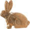 J-Line decoratie Konijn Knoop - hout - naturel - small - paasdecoratie