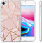 iMoshion Hoesje Geschikt voor iPhone SE (2022) / SE (2020) / 8 / 7 Hoesje Siliconen - iMoshion Design hoesje - Roze / Meerkleurig / Goud / Pink Graphic