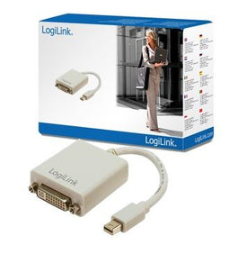 LogiLink Mini DisplayPort / DVI Adapter - Male/female - 9cm - Grijs Wit