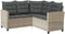 vidaXL - Tuinbank - met - tafel - en - kussens - L-vormig - poly - rattan - lichtgrijs
