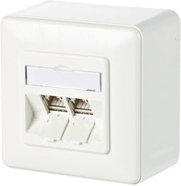 Metz Connect 130B11D20002-E Netwerkdoos Opbouw (op muur) CAT 6A 2 poorten Zuiver wit