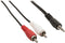 Nedis - Stereo-Audiokabel - 3,5 mm Male naar 2x RCA Male - Vernikkeld - Zwart - 1 m