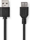 Nedis USB-Kabel - USB 2.0 - USB-A Male naar USB-A Female - 480 Mbps - 0.20 m - Zwart