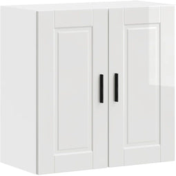 vidaXL - Keukenwandkast - Porto - bewerkt - hout - hoogglans - wit