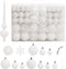vidaXL - 111-delige - Kerstballenset - polystyreen - wit
