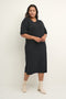 Kaffe Curve KCerna T-Shirt Dress - Dames Jurk - Driekwart mouw - Maat L